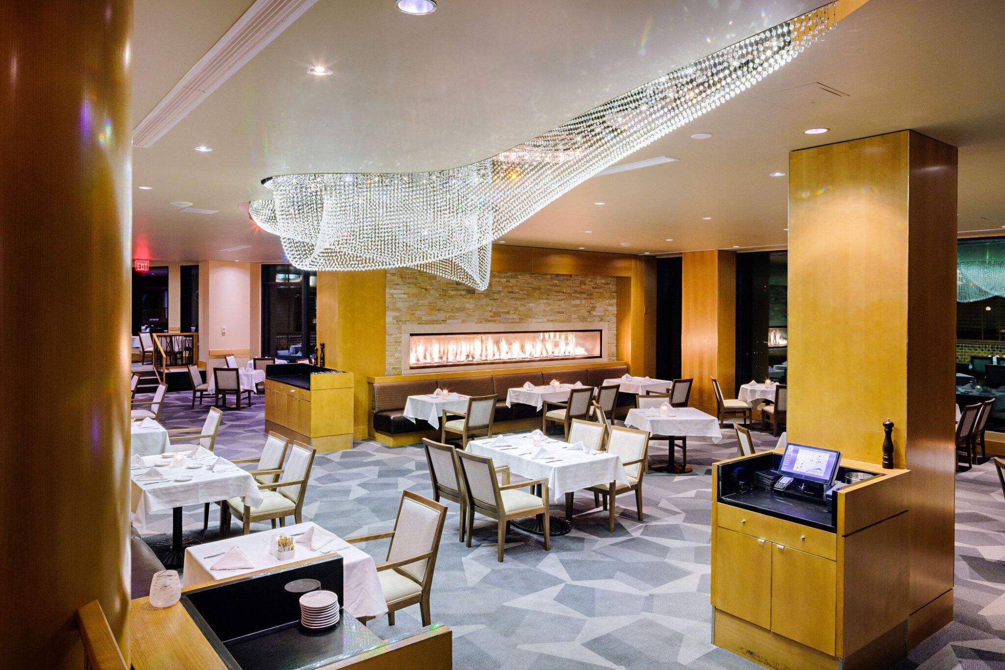 Beautifully plated salmon dish at PeakFines restaurant